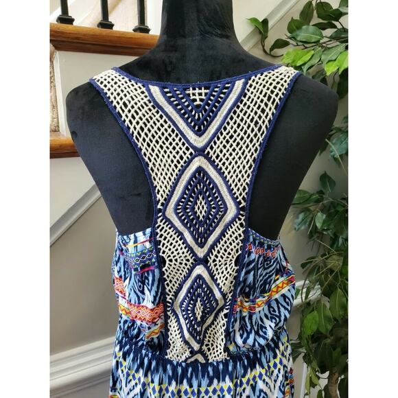 No Boundaries Women's Blue Rayon Scoop Neck Sleeveless Long Maxi Dress Size XL - Picture 8 of 12